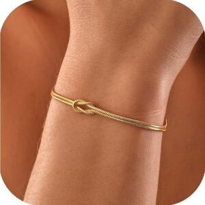 Gold Bracelet for Women Love Knot Infinity 14K Gold Plated Women’s Gold Bracelet